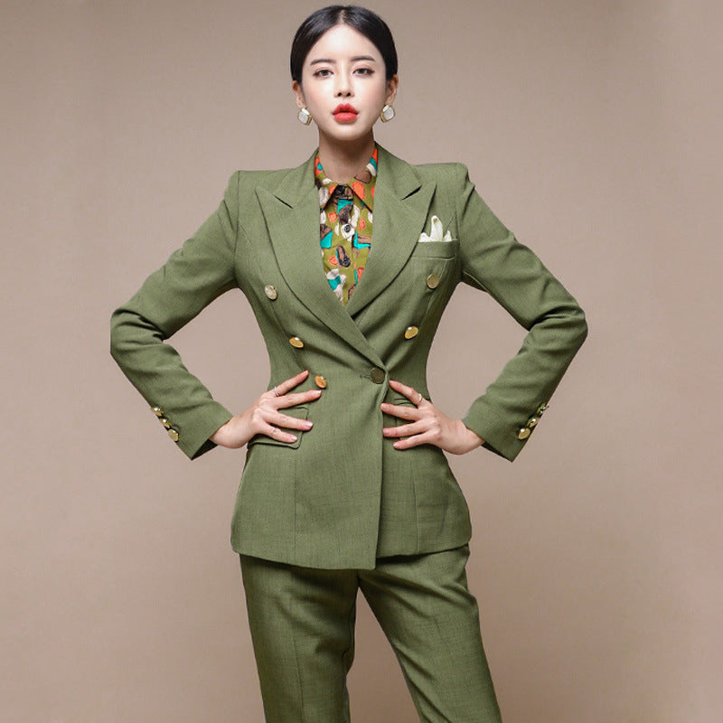 Women's Simple Straight-leg Pants Suit