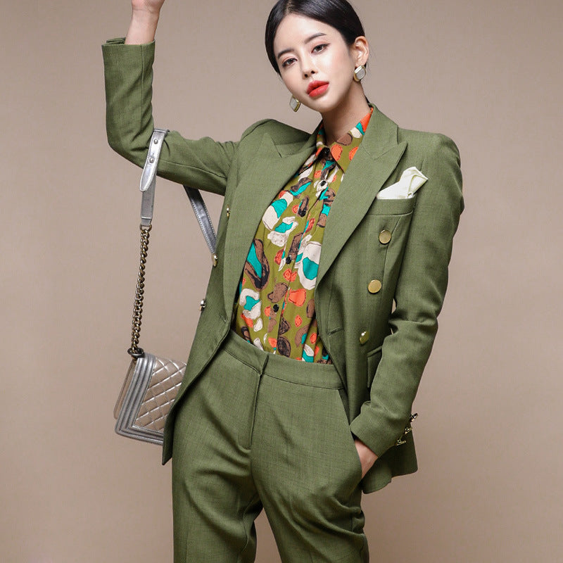 Women's Simple Straight-leg Pants Suit