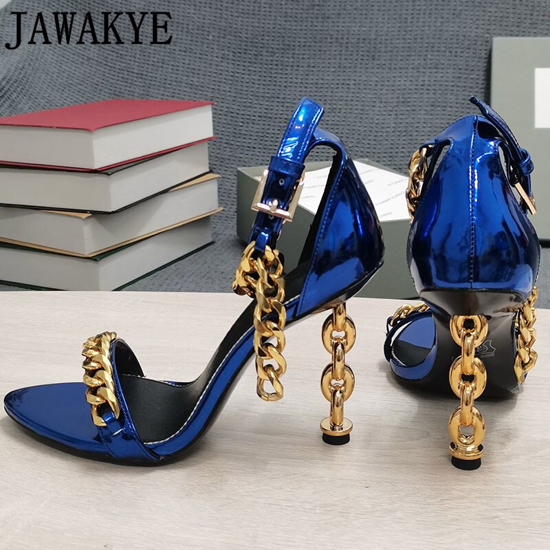 Gold Chain Heel Sandals