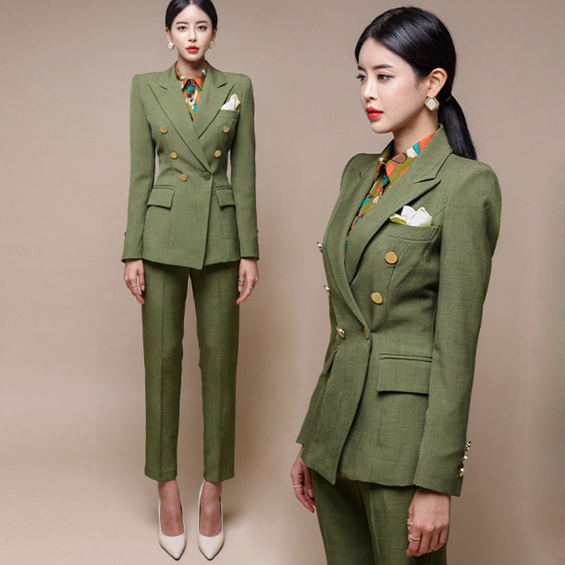 Women's Simple Straight-leg Pants Suit